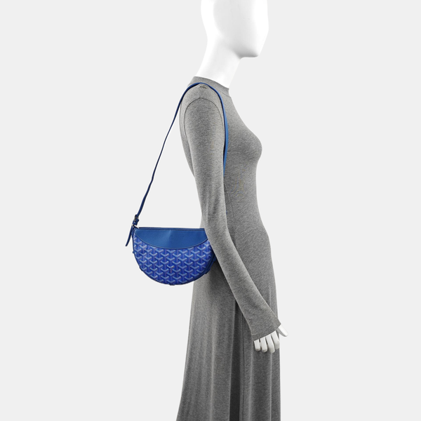Coated Canvas Shoulder Bag Blue