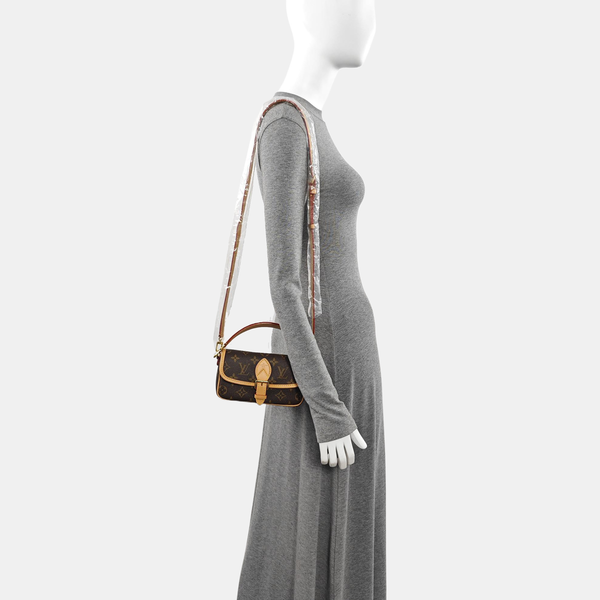 DIANE Nano Monogram Coated Canvas Brown