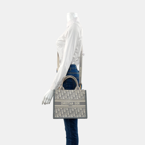Book Tote Small Oblique Canvas Gray