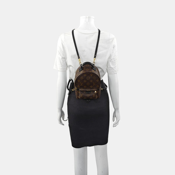 PALM SPRINGS Mini Monogram Coated Canvas Brown