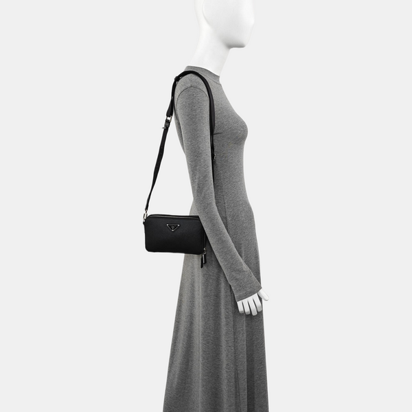 Leather Shoulder Bag Black