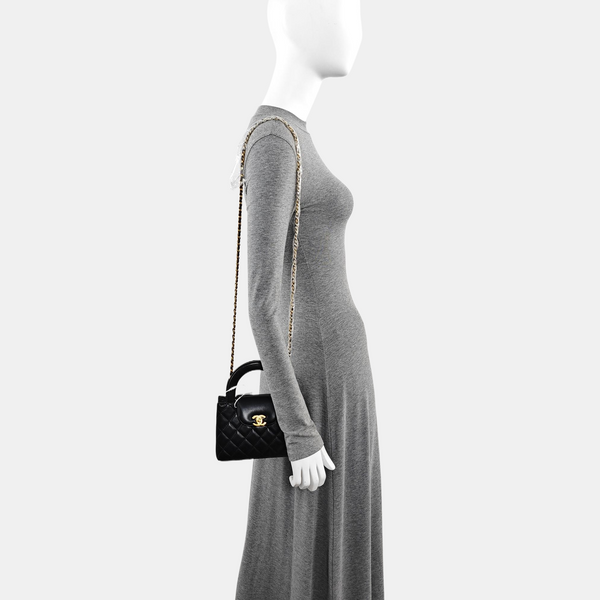 KELLY Mini Quilted Lambskin Black