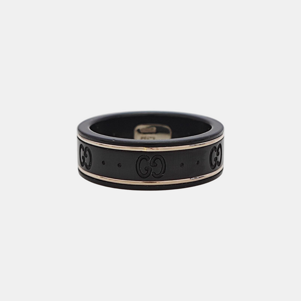 Icon 18k White Gold Black Ring HK 17