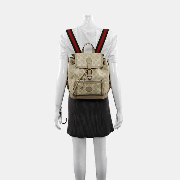 Monogram Coated Canvas Backpack Beige