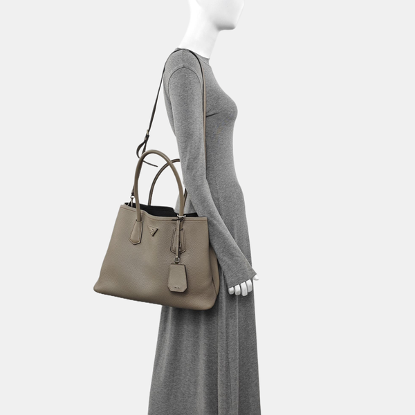 Double Large Calfskin Gray