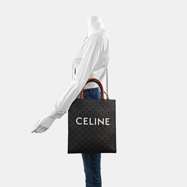 CABAS CELINE Small Coated Canvas Brown