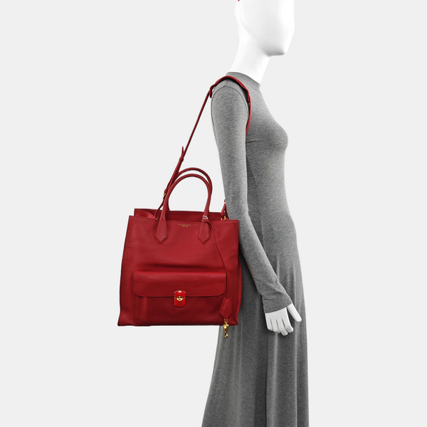 Padlock Work Calfskin Red