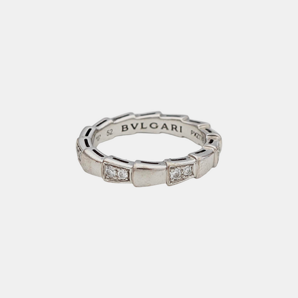 SERPENTI 18k White Gold Silver Ring EU 52