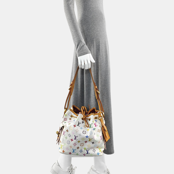 LV × TM NÉONOÉ MM Monogram Coated Canvas White