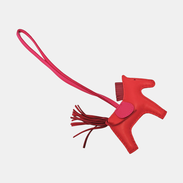 Leather Bag Charm Red