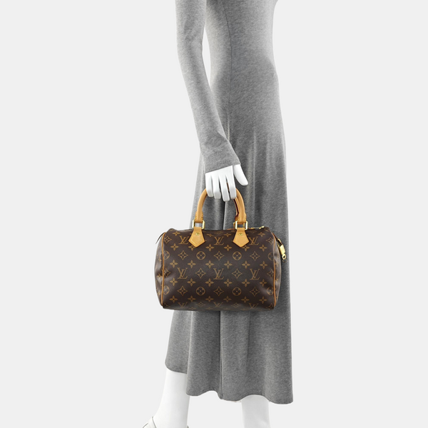 SPEEDY 25 Monogram Coated Canvas Brown