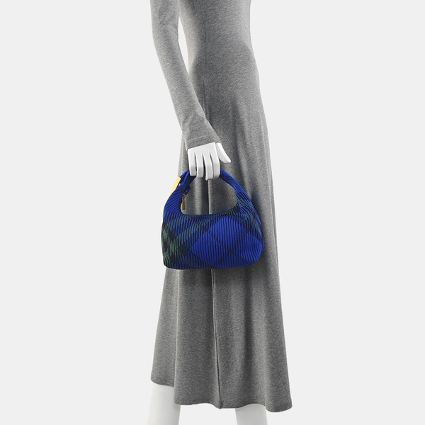 Fabric Top Handle Bag Blue