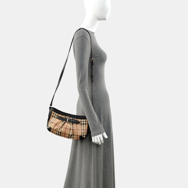 Coated Canvas Shoulder Bag Beige