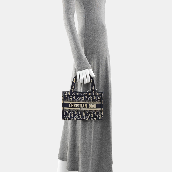 Book Tote Mini Oblique Canvas Blue