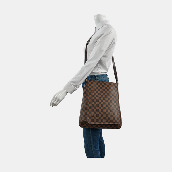 MUSETTE TANGO Damier Ebene Coated Canvas Brown