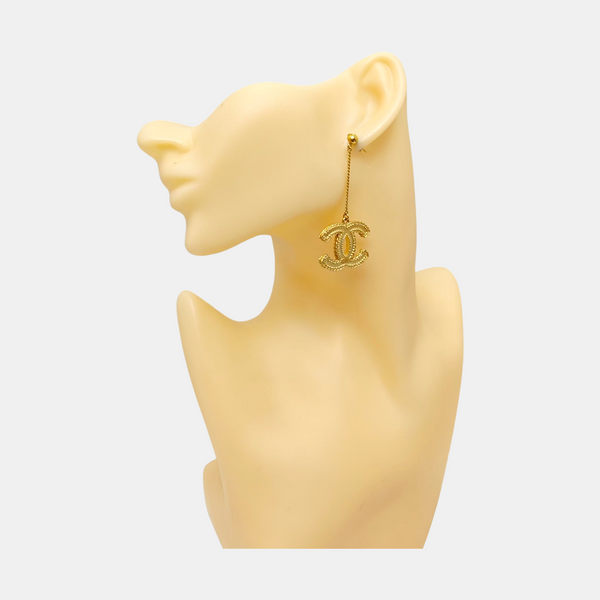 CC Logo Metal Gold Earrings