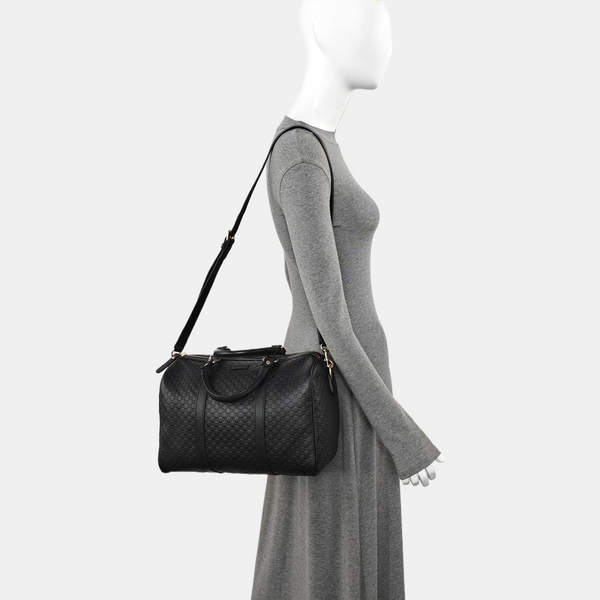 Microguccissima Monogram Calfskin Black
