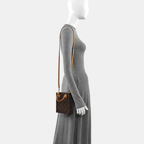 SAC PLAT Mini Monogram Coated Canvas Brown