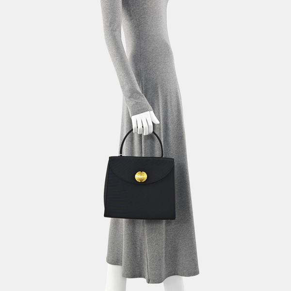 Fabric Top Handle Bag Black