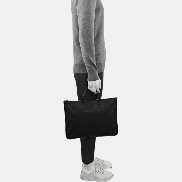 Calfskin Top Handle Bag Black