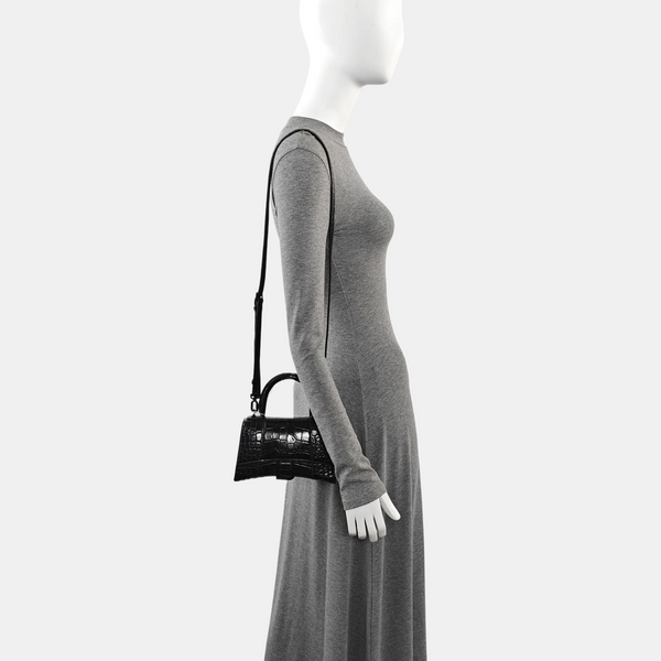 Hourglass Small Calfskin Black