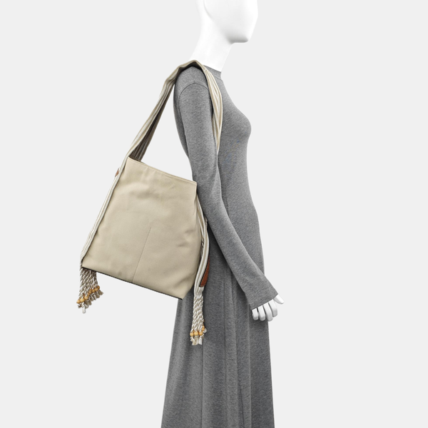 Canvas Top Handle Bag Beige