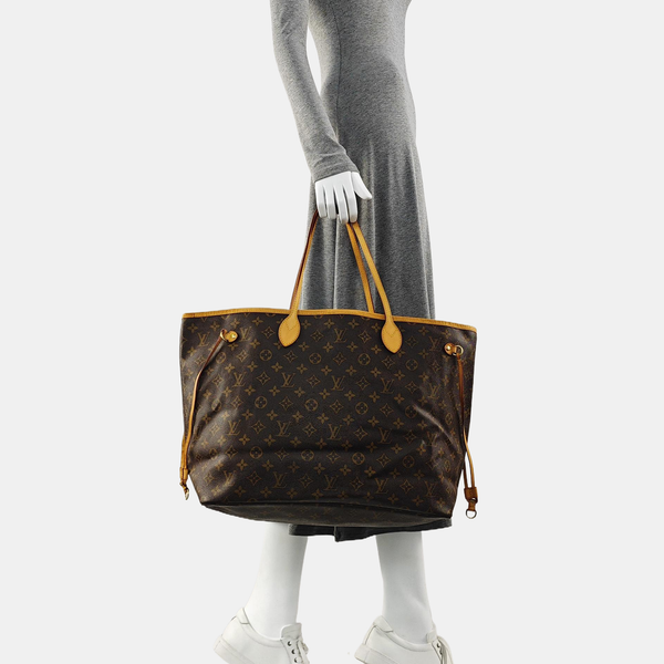 NEVERFULL Monogram Coated Canvas Brown