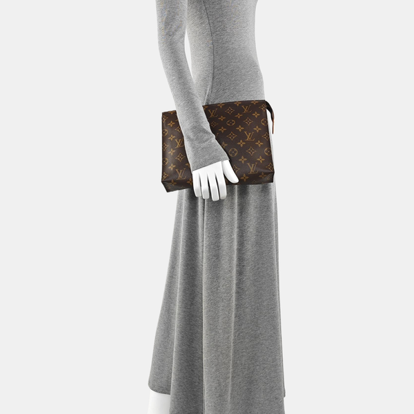 TOILET POCKET 26 Monogram Coated Canvas Brown