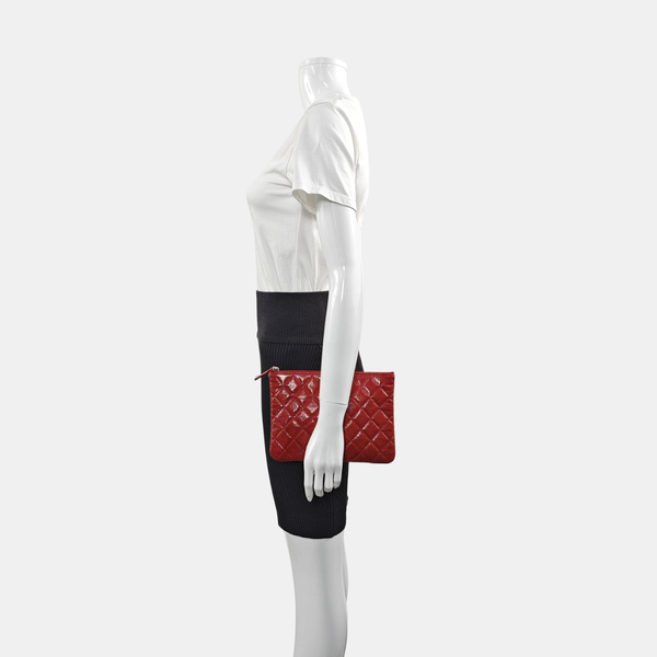 Quilted Patent Leather Red