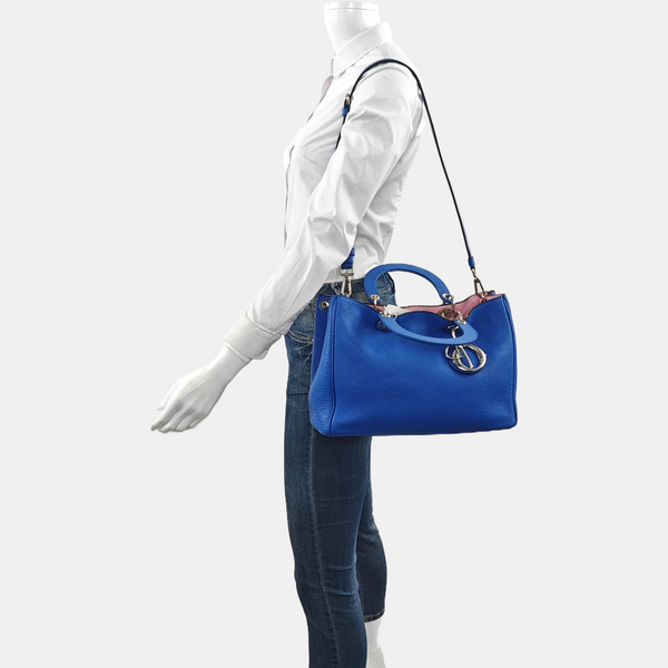 Authenticated pre-owned Diorissimo Calfskin Blue - Tote Bag at Looply