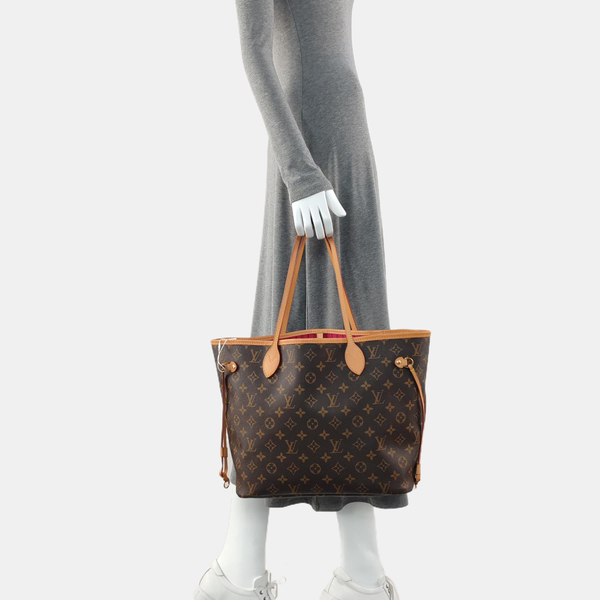 NEVERFULL MM Monogram Coated Canvas Brown