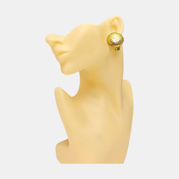 Vintage Metal Gold Clip On Earrings