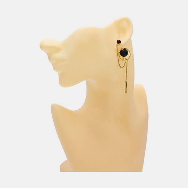 Dior Tribales Metal Black Stud Earrings