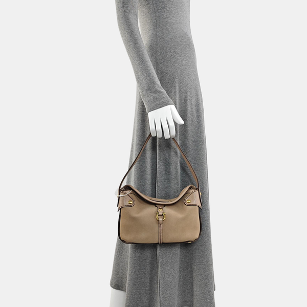 Suede Top Handle Bag Pink
