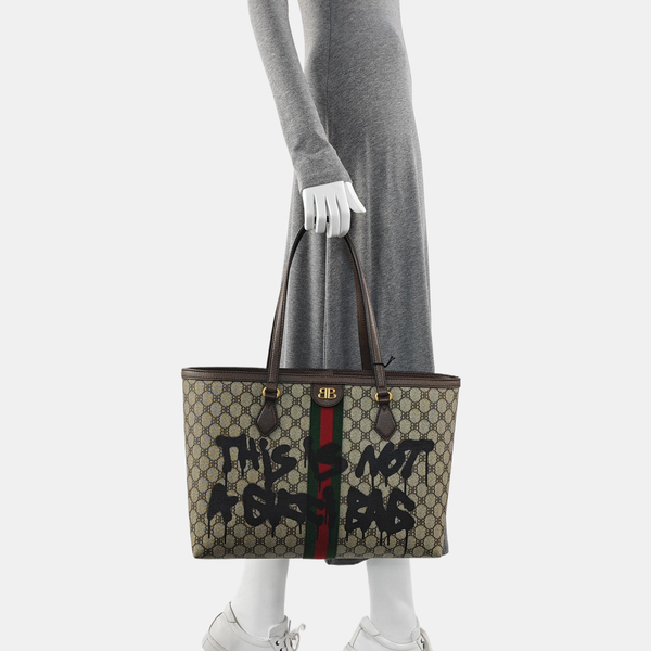Coated Canvas Tote Bag Brown