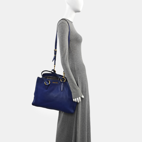 Calfskin Shoulder Bag Blue