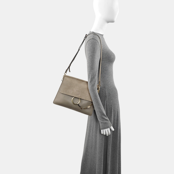 Faye Medium Calfskin Gray