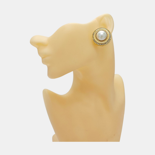 Synthetic Crystal Gold Clip On Earrings