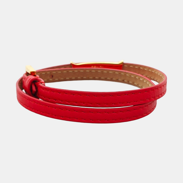 Leather Red Bangle
