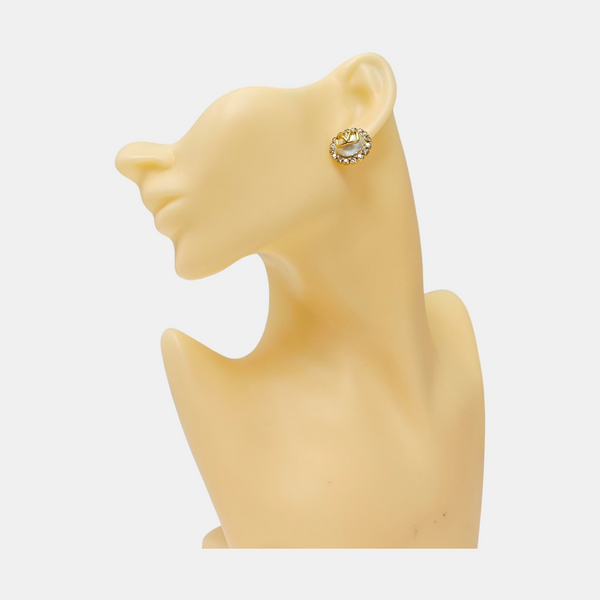 Synthetic Crystal White Stud Earrings