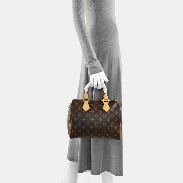 SPEEDY 25 Monogram Coated Canvas Brown