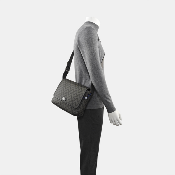 Ophidia Medium Monogram Coated Canvas Gray