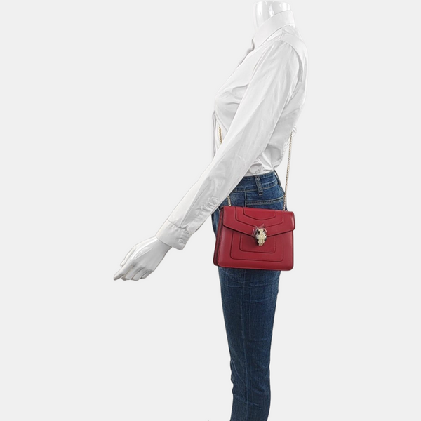 SERPENTI FOREVER Small Calfskin Red