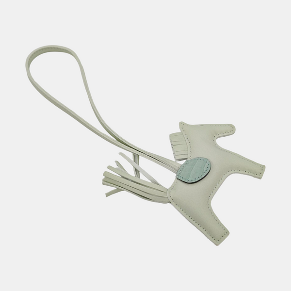 Leather Bag Charm Green