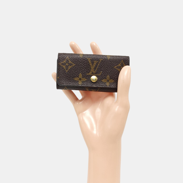 Monogram Coated Canvas Clutch Brown