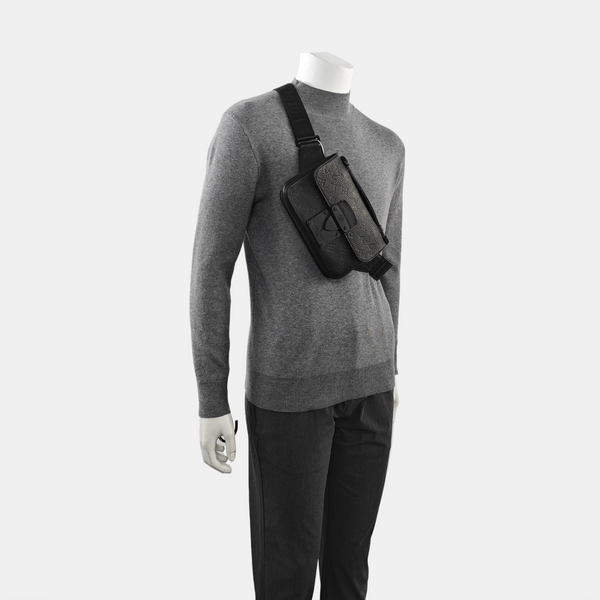 S LOCK Monogram Calfskin Black