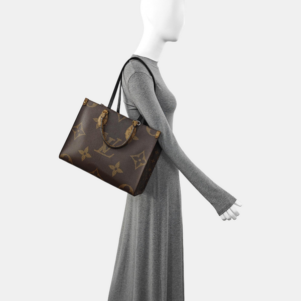 ONTHEGO MM Monogram Coated Canvas Brown