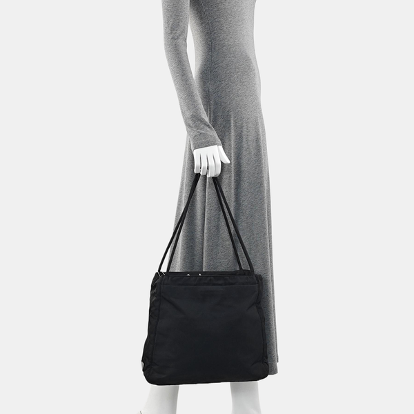 Nylon Shoulder Bag Black