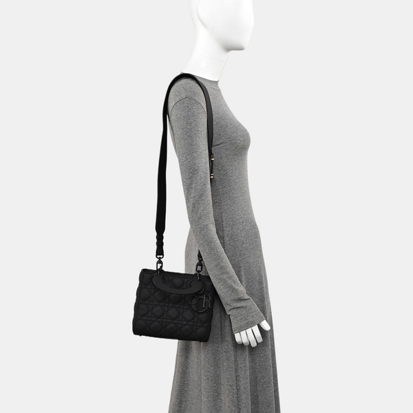 Lady Dior Mini Cannage Calfskin Black