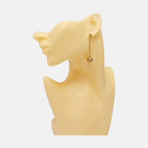 Secret Cannage Metal Gold Stud Earrings